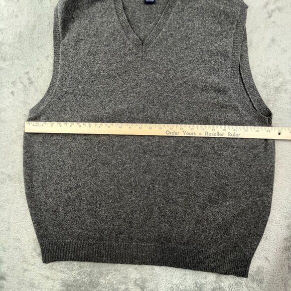 VTG Brooks Brothers Sweater Vest Mens XL Grey Scottish Lambswool USA Made V Neck - Picture 5 of 9